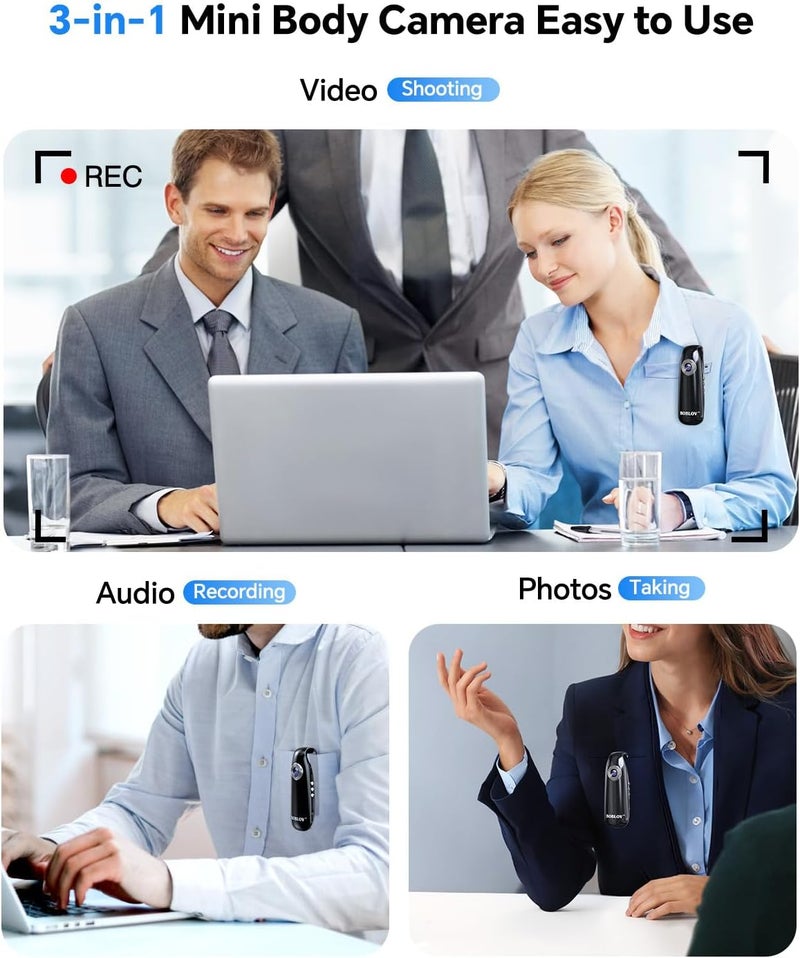 BOBLOV Mini Body Camera with Video: 128GB 007 Pocket Tiny Body Cams with Back Clip,1080P Small Wearable Camera with Audio Recording -User Friendly for Bike/Pet/Home/Proof - Image 3